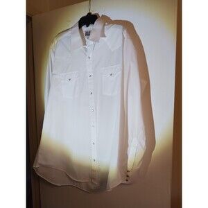 Ely cattleman white pearl snap button shirt xl men